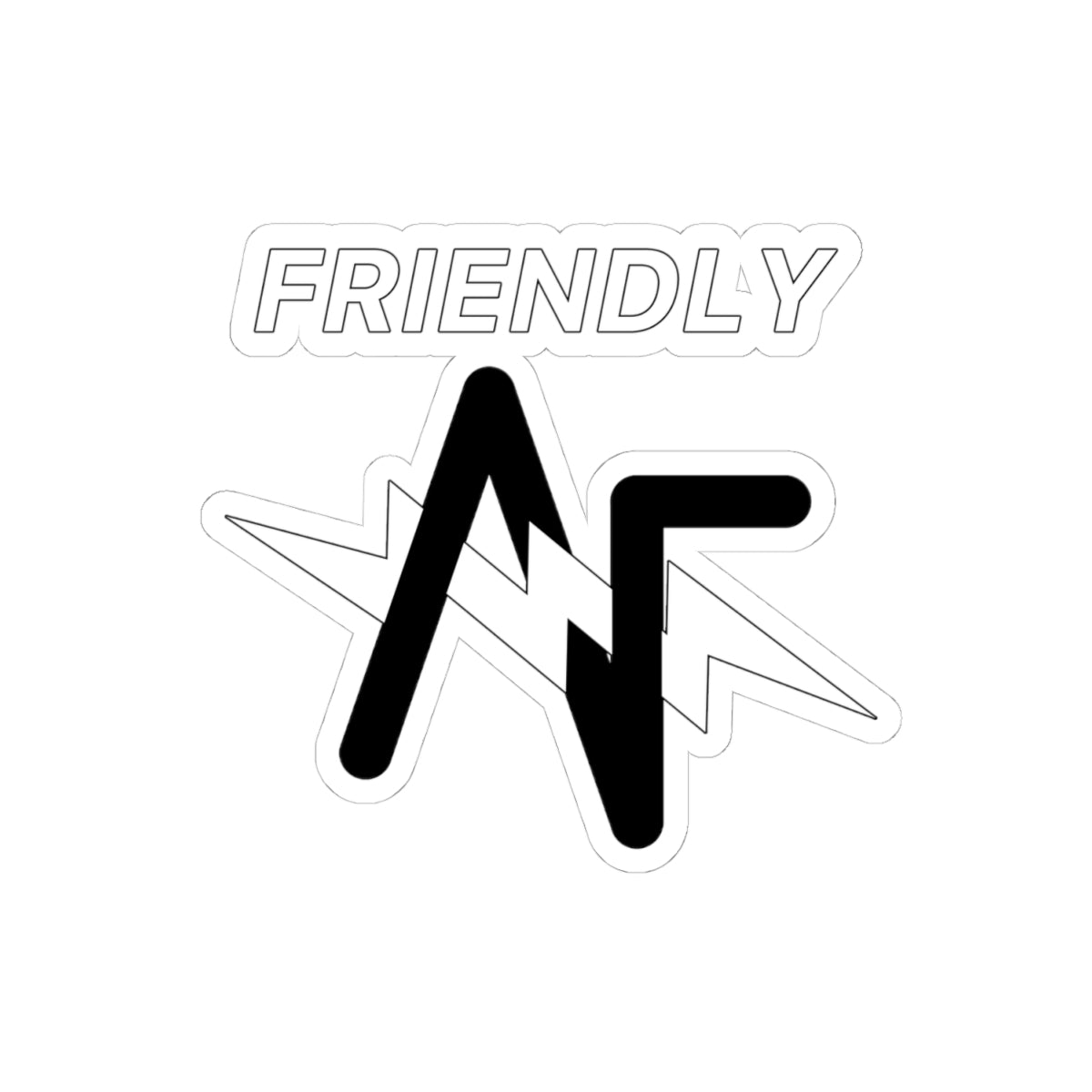Friendly AF Kiss-Cut Stickers - Fun, Vibe-Enhancing Decals for Personalization