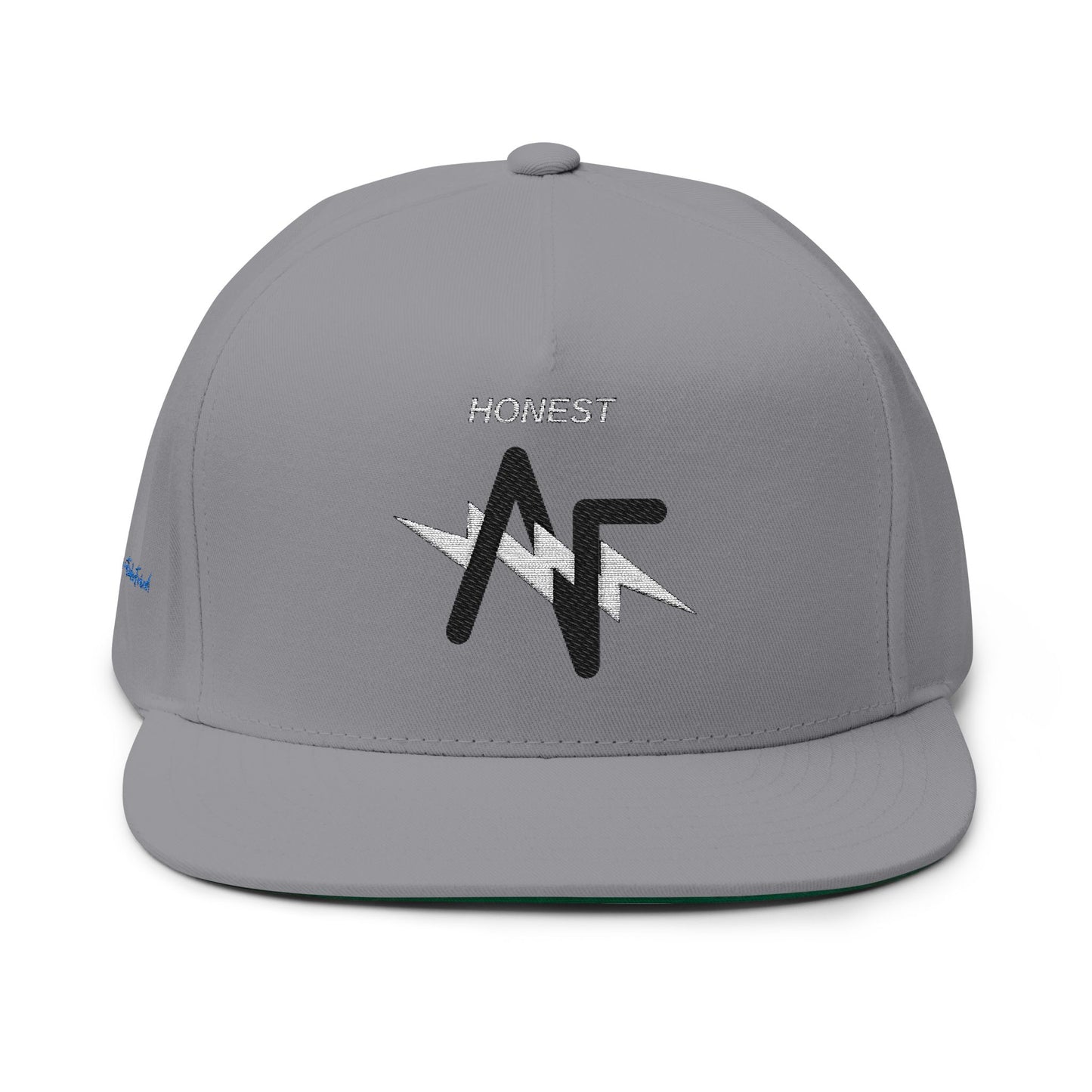 Embroidered Flat Bill Cap — ‘HONEST AF’ Graphic Snapback