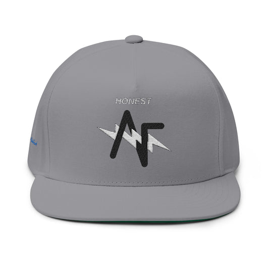 Embroidered Flat Bill Cap — ‘HONEST AF’ Graphic Snapback